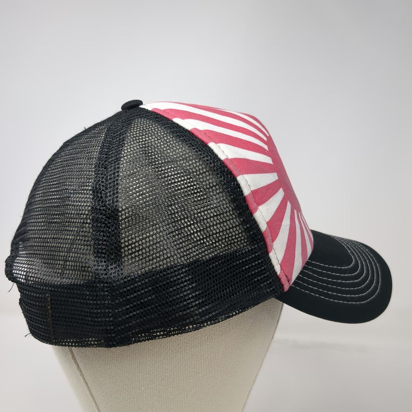 Hollywood Mirror Trucker Hat Black Red White One Size Rising Sun Mesh Back Hat