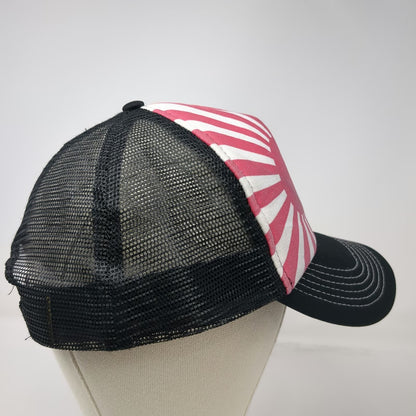 Hollywood Mirror Trucker Hat Black Red White One Size Rising Sun Mesh Back Hat