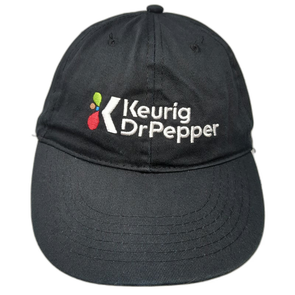 Keurig Dr Pepper Embroidered Logo Hat Black One Size Baseball Cap Strapback