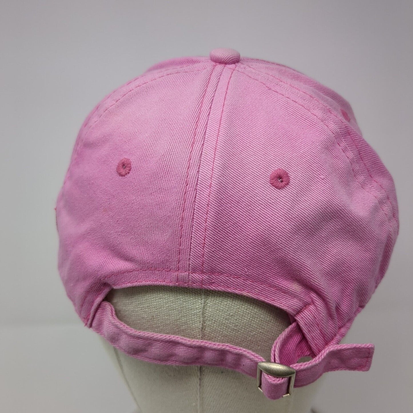 White Ribbon Slideback Hat Pink One Size Adjustable American Crown