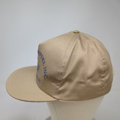 Holland Wipers Inc Wilmington NC 5 Panel Beige Blue Snapback Hat OS Vintage Cap