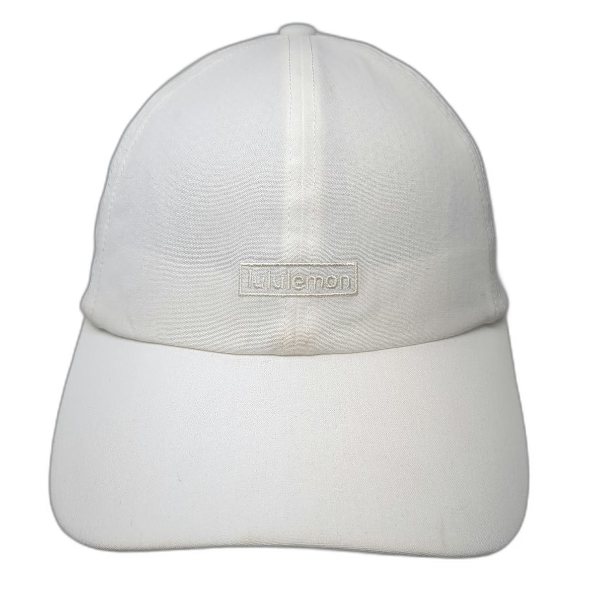 lululemon Baseball Cap White One Size Adjustable Slideback Polyester Logo Hat