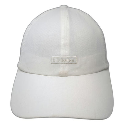 lululemon Baseball Cap White One Size Adjustable Slideback Polyester Logo Hat