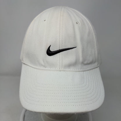 Nike Swoosh Strapback Hat Cream OSFA Adjustable Embroidered Vented Holes 6 Panel