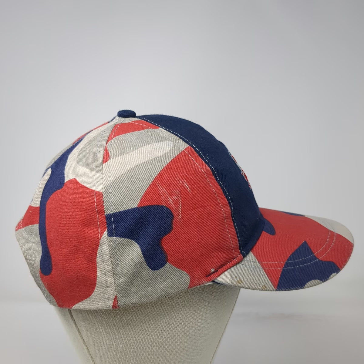 New York Red Bull Snapback Hat Blue Camo One Size Soccer Bayer Logo Club