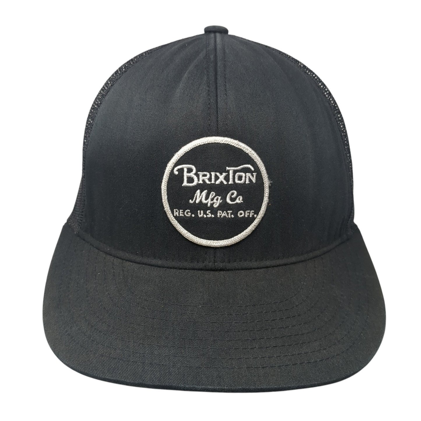 Brixton Mfg Co. Snapback Trucker Hat Black One Size Adjustable Embroidered