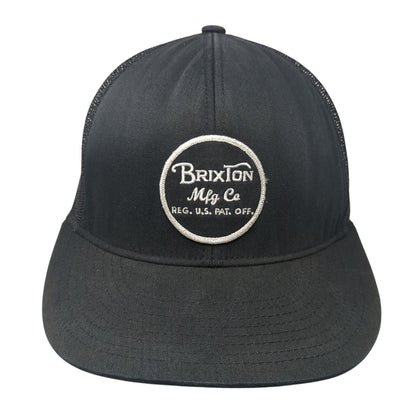 Brixton Mfg Co. Snapback Trucker Hat Black One Size Adjustable Embroidered