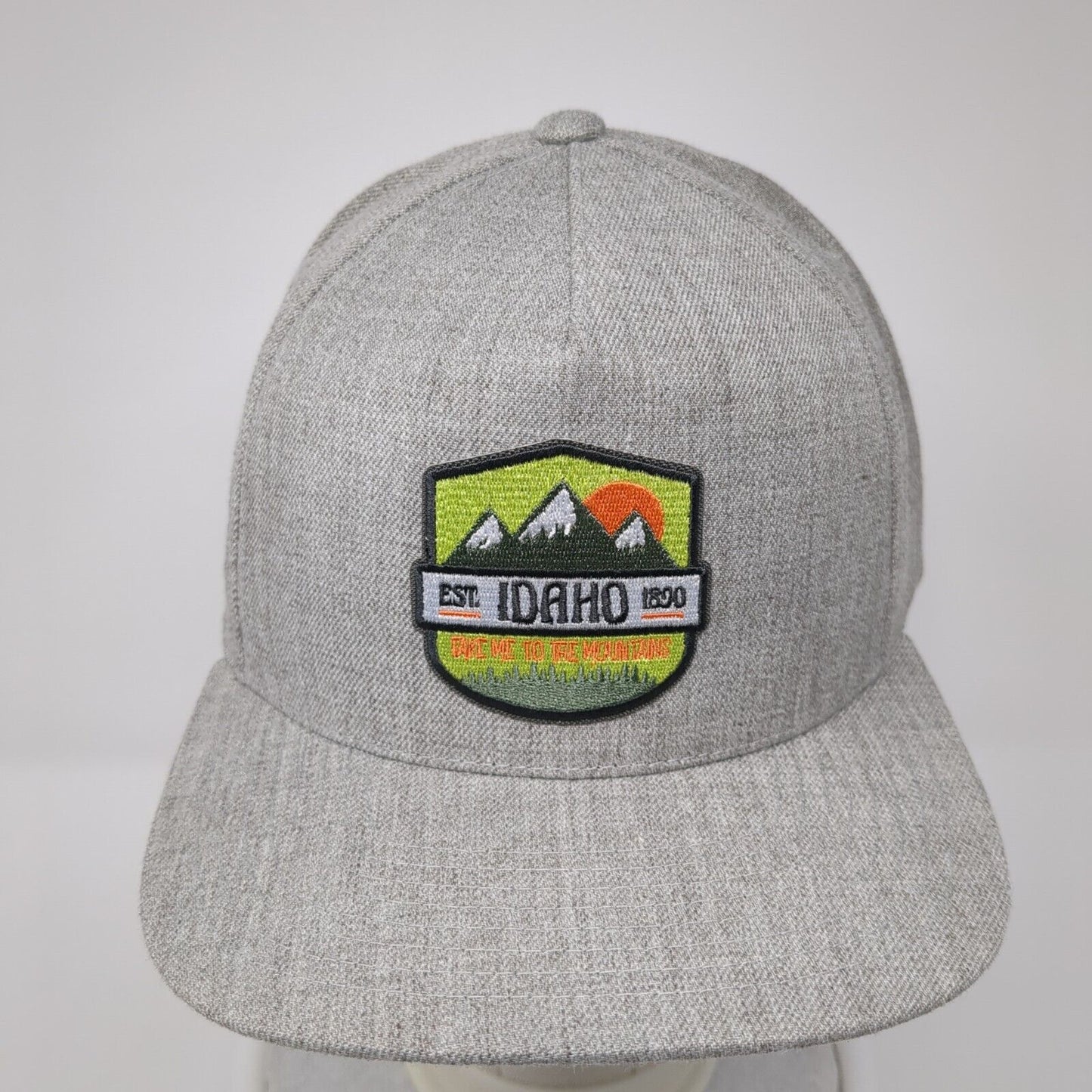 Idaho Est. 1890 Take Me To The Mountains Snapback Hat Gray OS Classics Yupoong