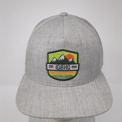 Idaho Est. 1890 Take Me To The Mountains Snapback Hat Gray OS Classics Yupoong