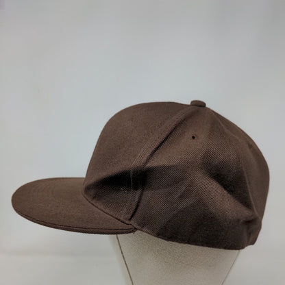 Unbranded Fitted Hat Brown Size 7 3/4 Premium Fits Vented Holes 6 Panel Blank