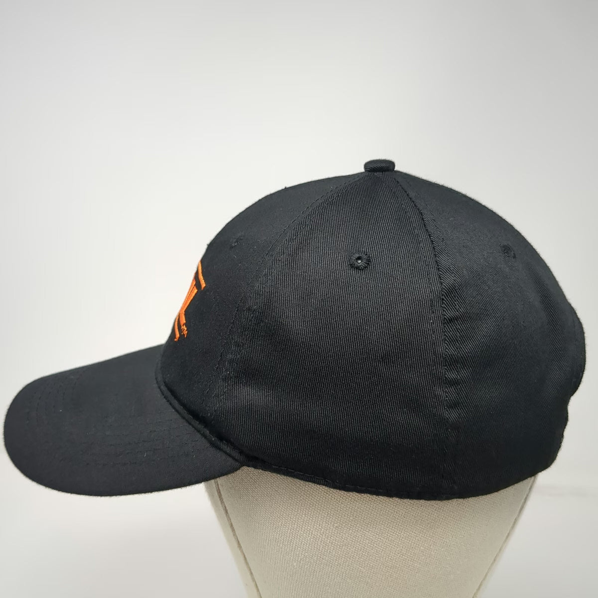 Stihl Snapback Black Orange One Size 6 Panel Embroidered Team Logo Hat Workwear