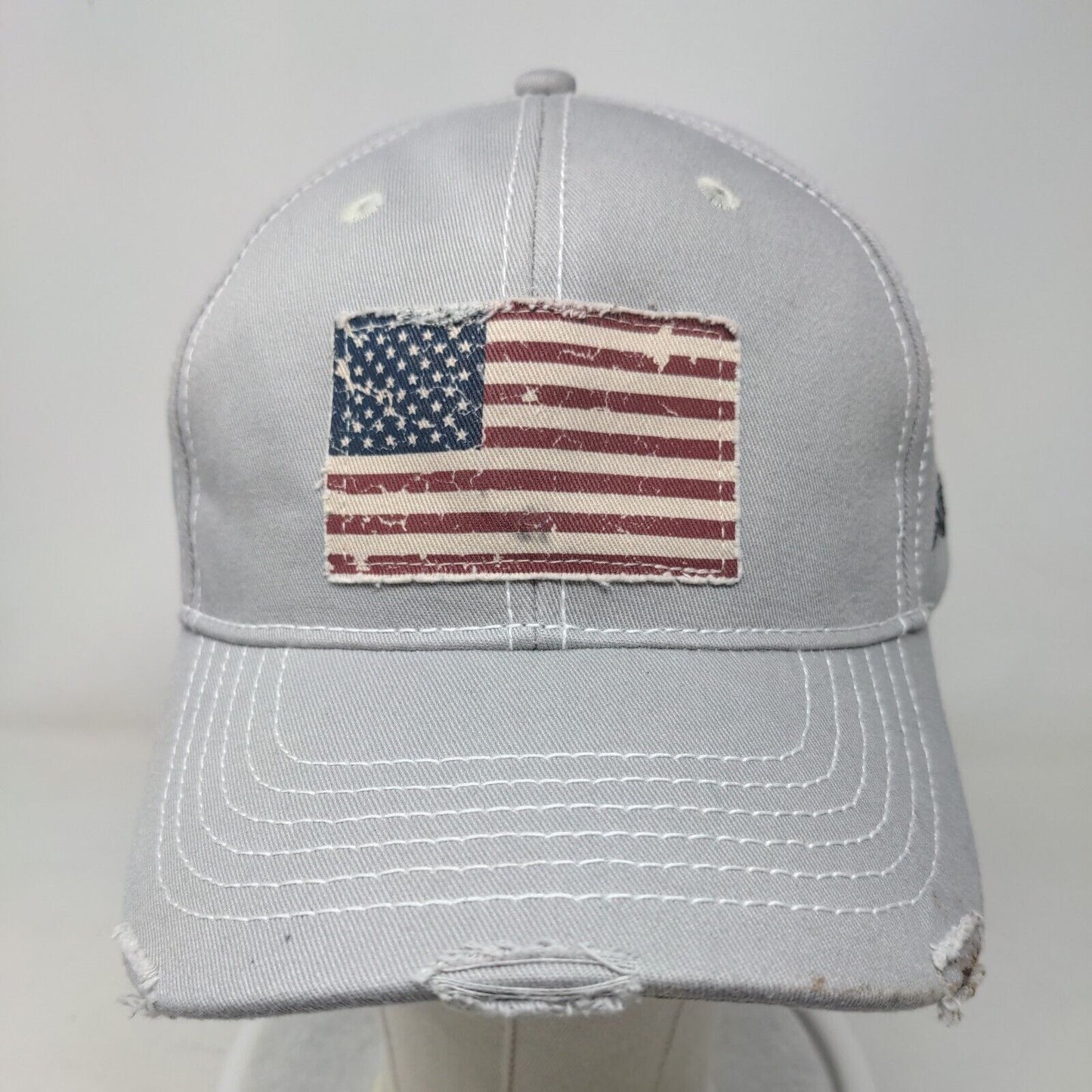 American Flag Graybar Slideback Hat Gray OSFA Embroidered K-Products