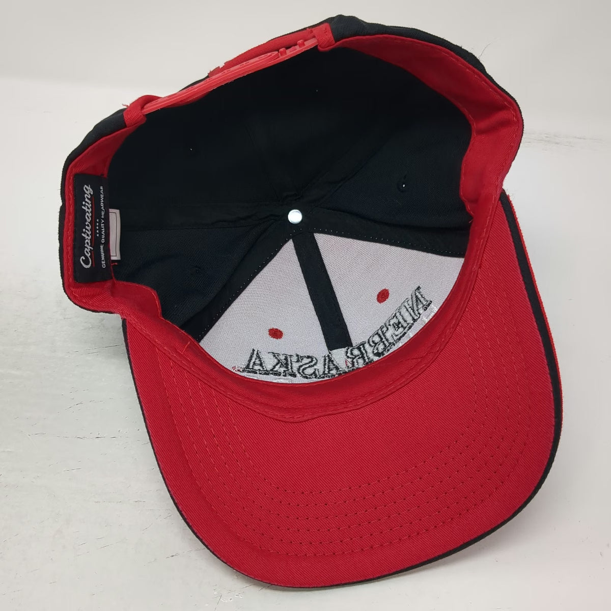 Nebraska Huskers NCAA Captivating Snapback Hat Red Black White One Size 1869 N