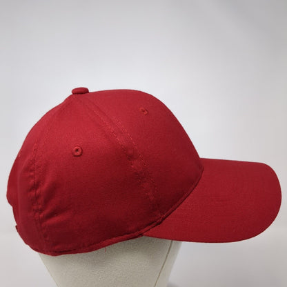 George Strapback Hat Red One Size Adjustable Vented Holes 6 Panel Blank