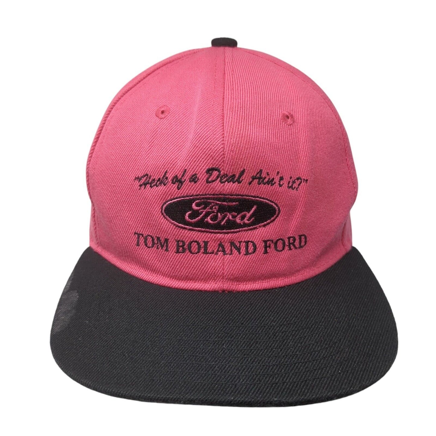 Tom Boland Ford Hannibal MO Snapback Hat Pink One Size Colorblock
