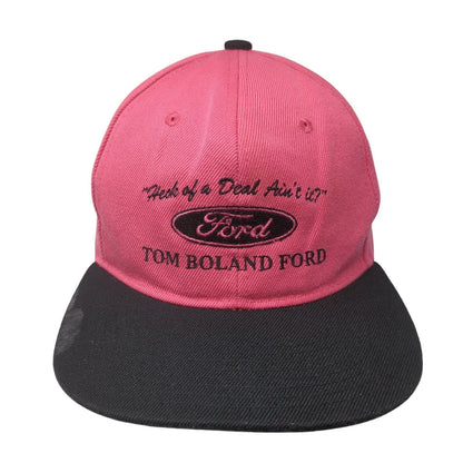 Tom Boland Ford Hannibal MO Snapback Hat Pink One Size Colorblock