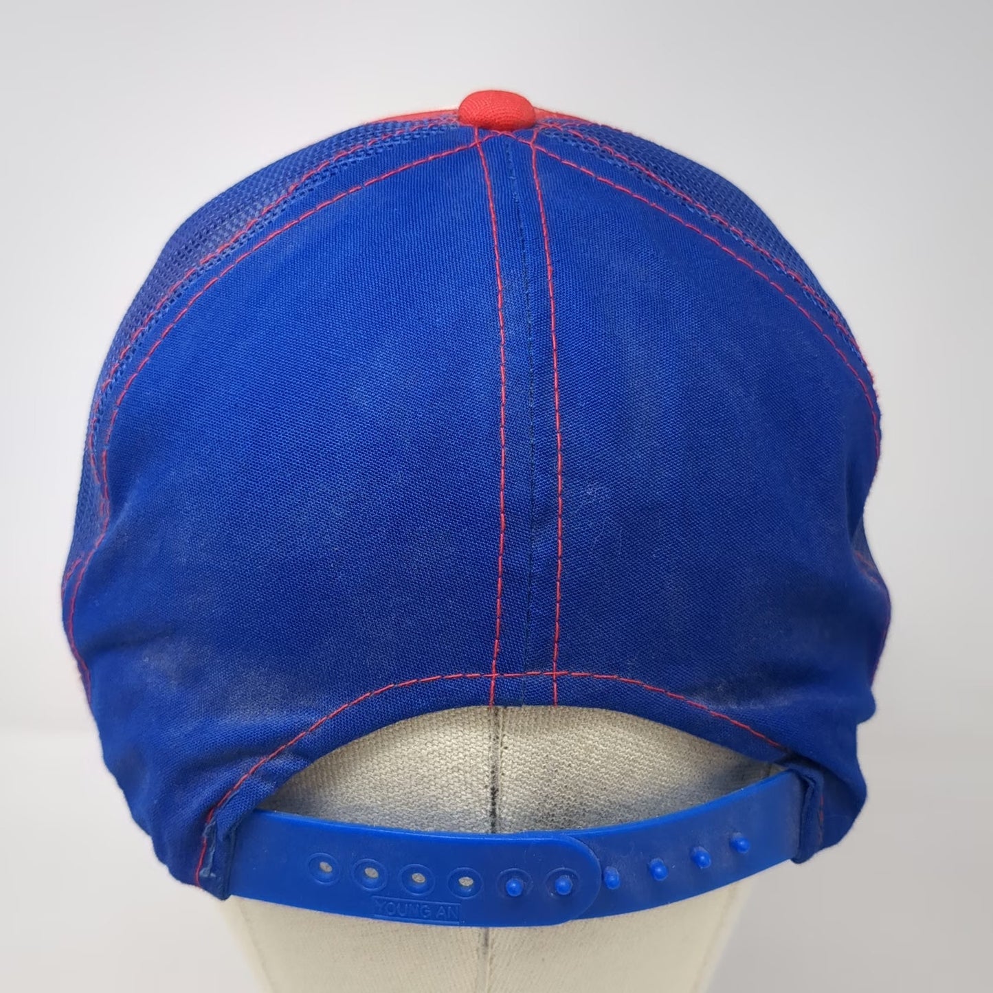 Young An Trucker Hat Blue Vintage Rupp's Trucking Excavation Mesh Snapback Logo
