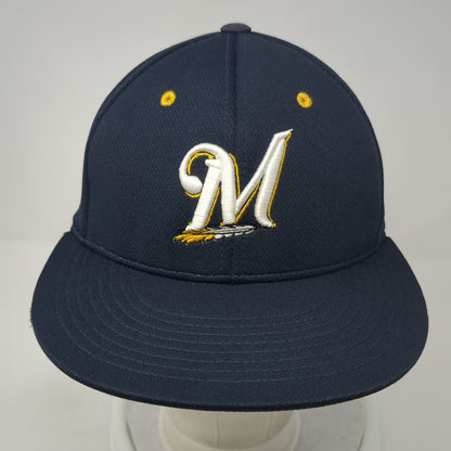 M Warriors Fitted Hat Blue 7 3/8 Embroidered Logo Pacific Headwear