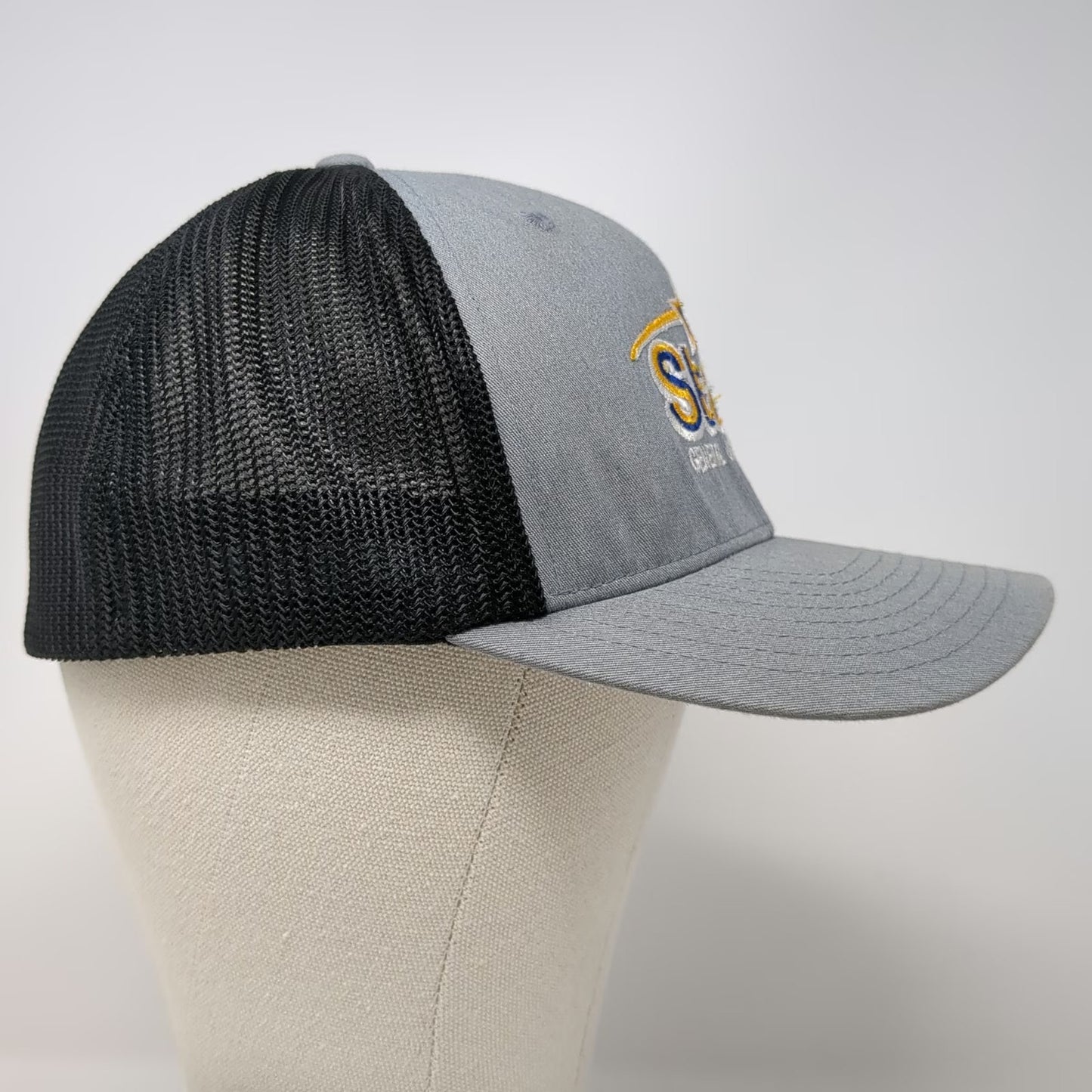 Port Authority Baseball Cap Gray XL Starr General Contracting Mesh Flexfit Hat