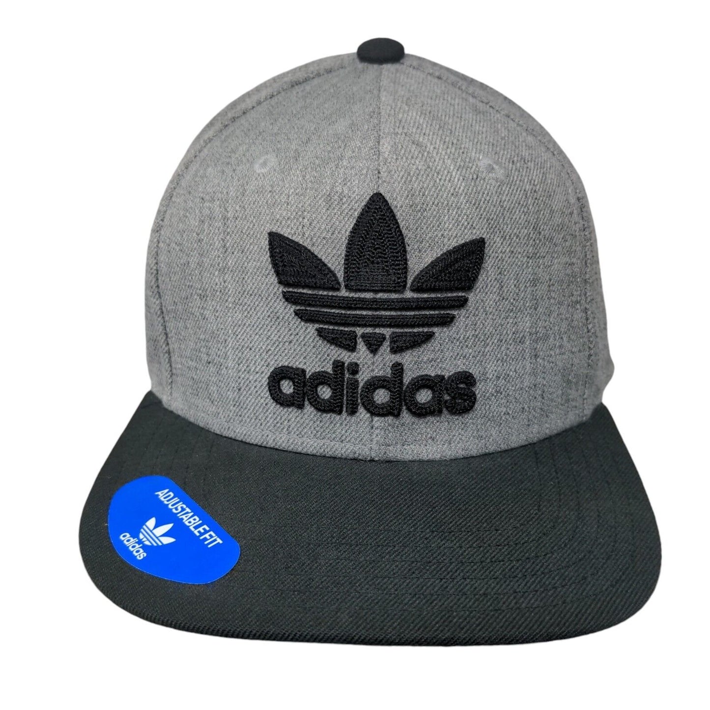 Adidas Trefoil Snapback Hat Gray OSFM Adjustable Fit Colorblock