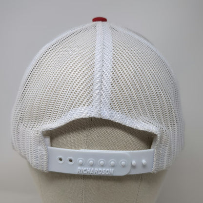 Richardson Trucker Hat Black Red White One Size D&B Supply Patch Mesh Snapback