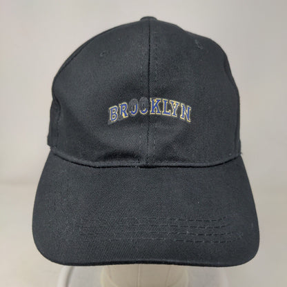 Brooklyn Slideback Hat Black One Size Adjustable Vented Holes 6 Panel GP Cotton