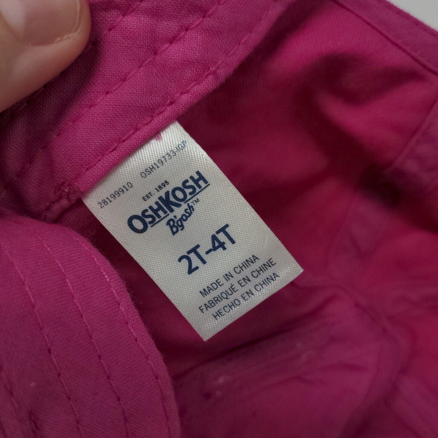 Cat Ears Toddler Strapback Hat Pink 2T-4T Adjustable Embroidered Oshkosh B'gosh