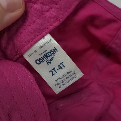 Cat Ears Toddler Strapback Hat Pink 2T-4T Adjustable Embroidered Oshkosh B'gosh