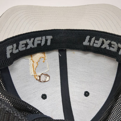 Flexfit Baseball Cap Black One Size Drink Local Brew Beer Graphic Mesh Back Hat