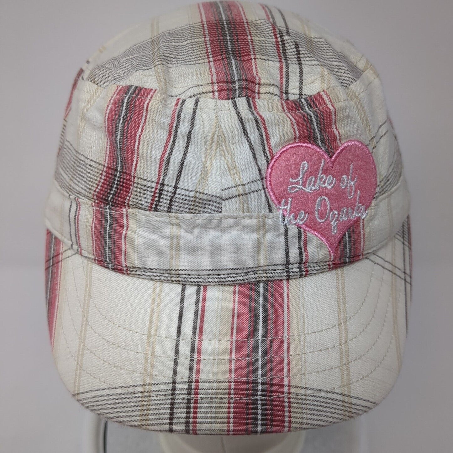 Lake of The Ozarks Cadet Army Cap Multicolor OS Adjustable Plaid American Crown