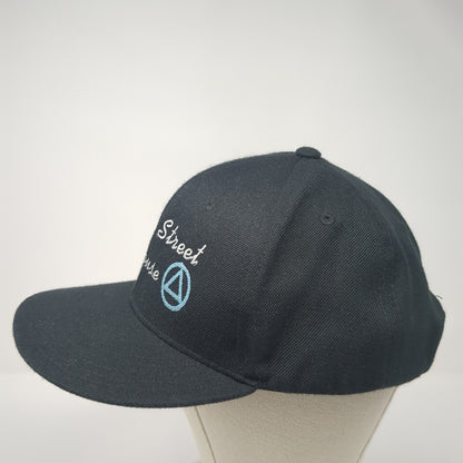 Maple Street House Snapback Hat Black One Size Adjustable Embroidered