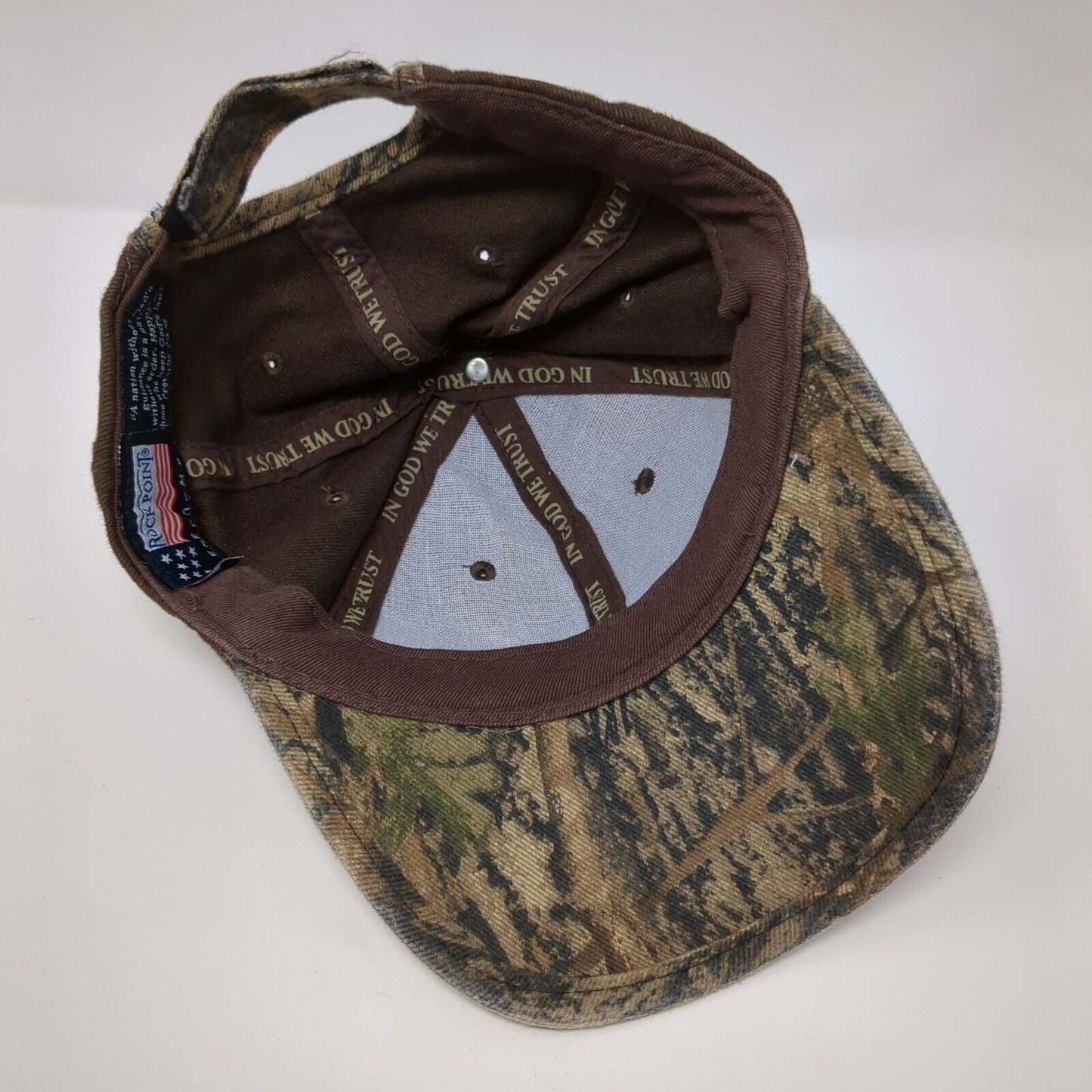 God & Country Strapback Hat Brown OSFA Adjustable Embroidered Freedom Rock Point