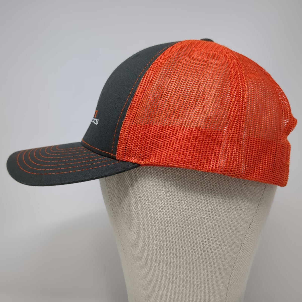 Richardson Trucker Hat Gray Orange One Size Mesh Snapback Ray-Mont Logistics