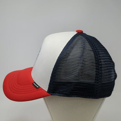 Salomon Trucker Hat White Red Blue One Size Mesh Snapback Mountain Graphic Print