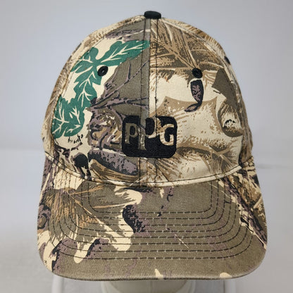 PPG Baseball Cap One Size Beige Camo Leaf Pattern Adjustable Slideback Strap Hat