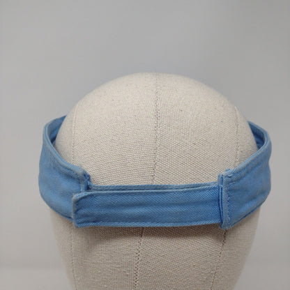 Butterfly Strapback Sun Visor Hat Blue OSFA Adjustable Embroidered Lightweight