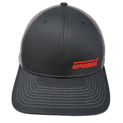 Richardson Trucker Hat Black One Size Snapback Mesh Spudnik Agriculture Logo