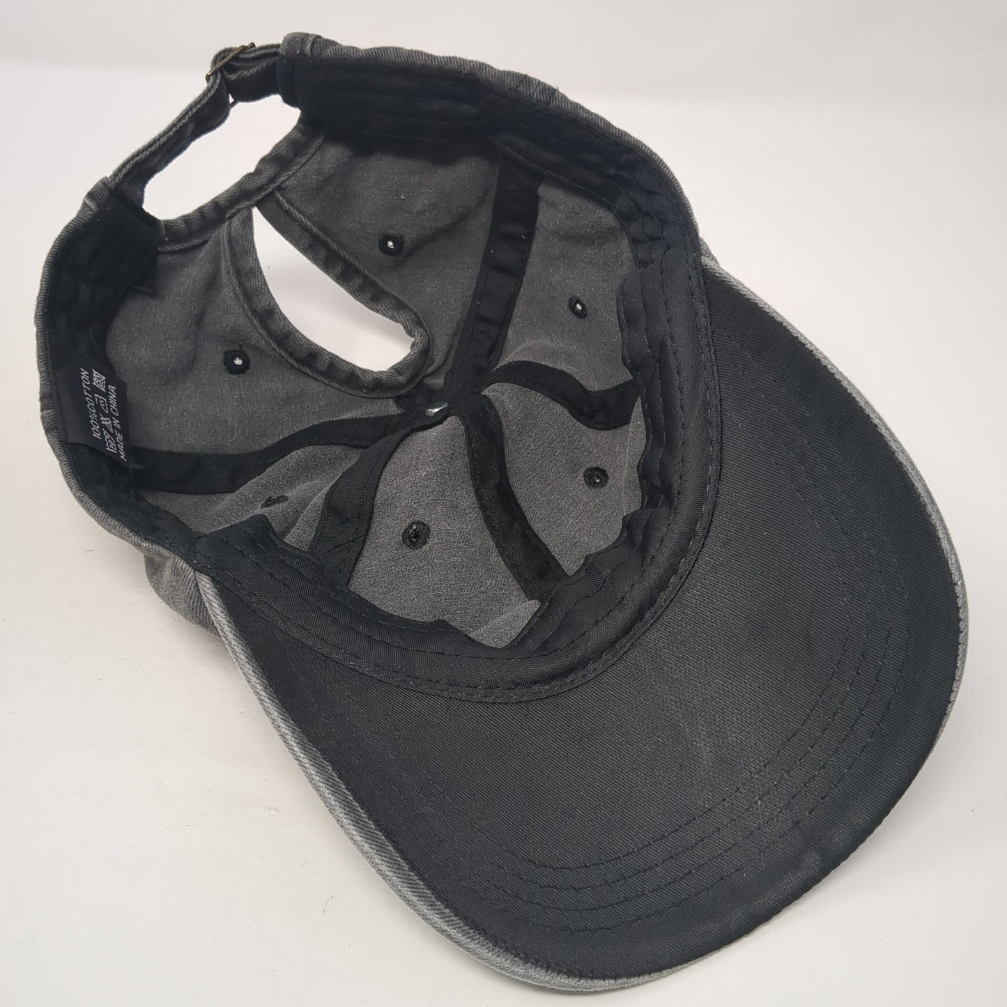 Unbranded Slideback Hat Gray One Size Adjustable Ponytail Blank Solid