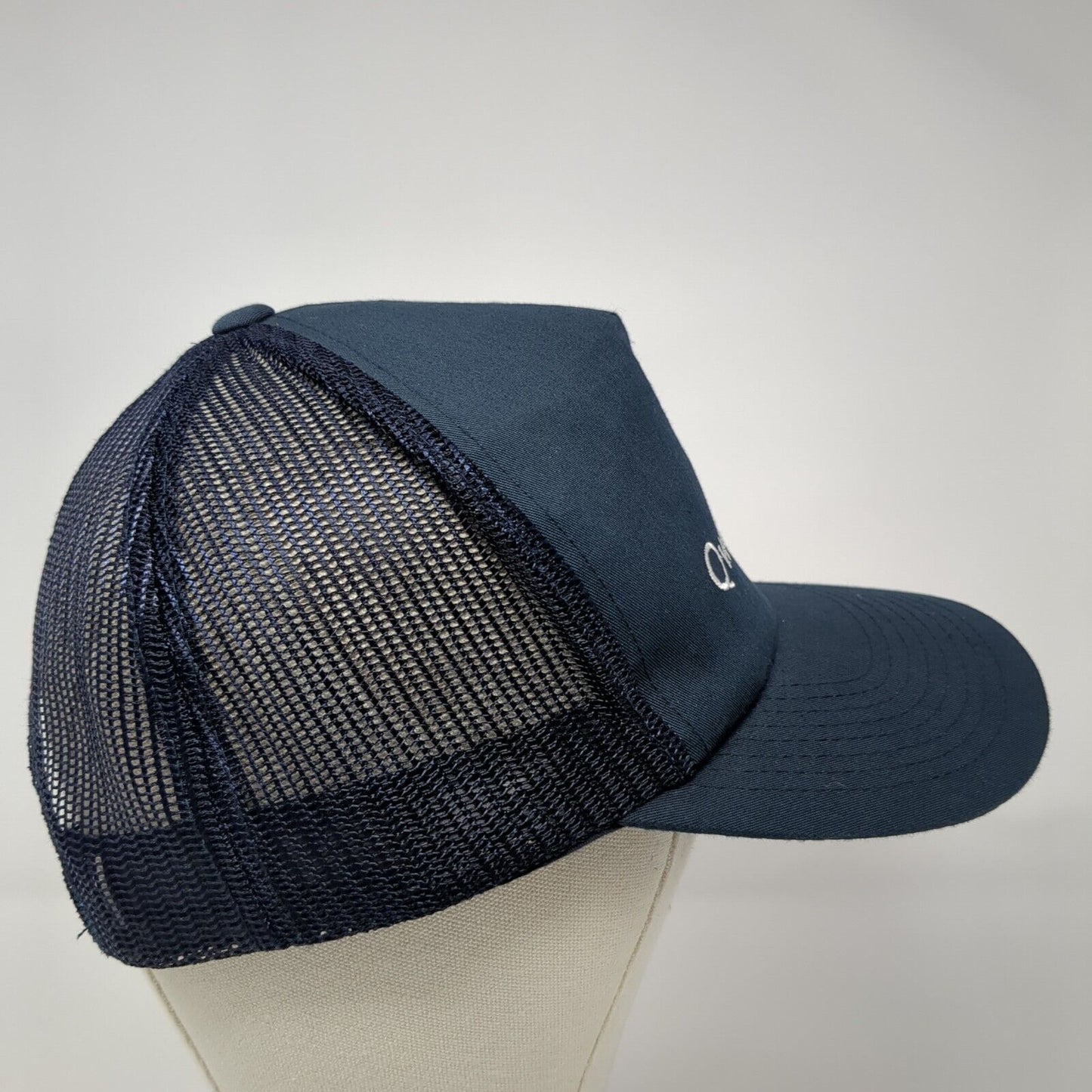 Qwest Snapback Mesh Back Trucker Hat Blue One Size Adjustable Cintas