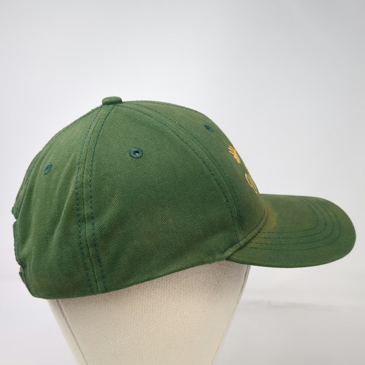 Wally's Camp Wallyhaha Hat Green One Size Baseball Cap Slideback Cotton Graphic