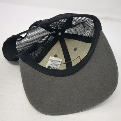 The North Face Trucker Hat Gray One Size Brown Logo Patch Mesh Back Snapback