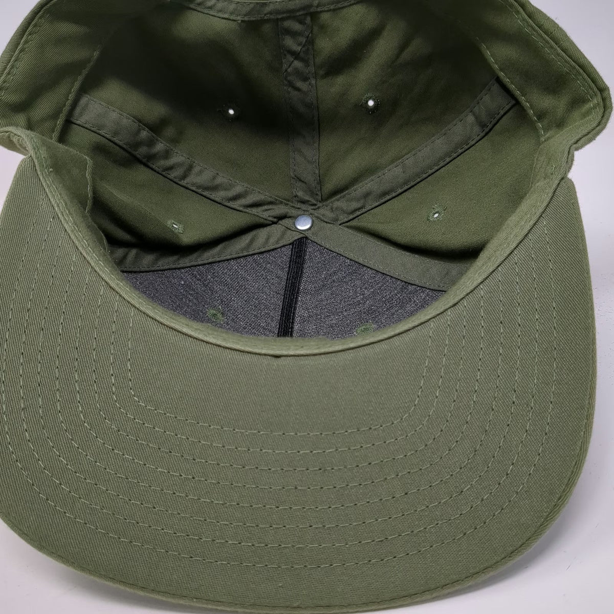 Innova Green 5 Panel Hat One Size Air Force Leather Patch Snapback Flat Brim