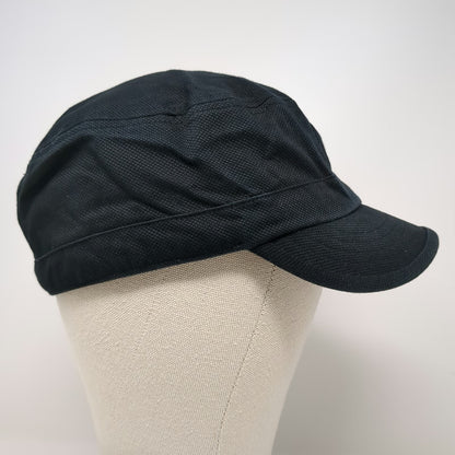 Headers Army Cap Black Hat Size M Fitted Cotton Textured Metal Eyelet Cadet