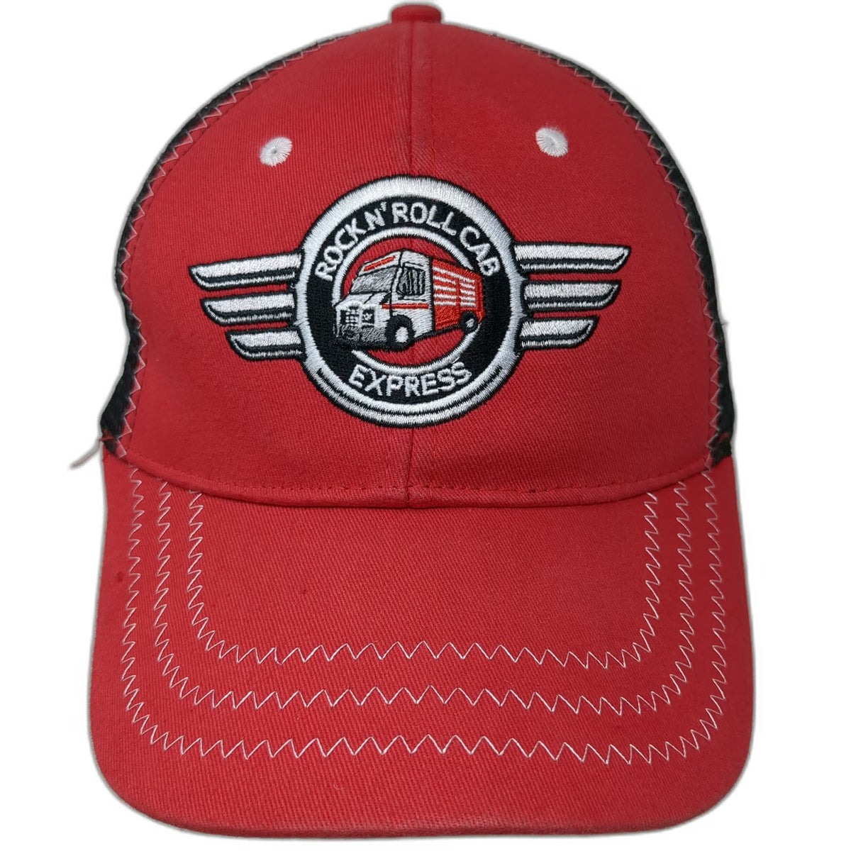 Snap-on Rock N' Roll Cab Express Hat Red Baseball Cap One Size Mesh Stitching