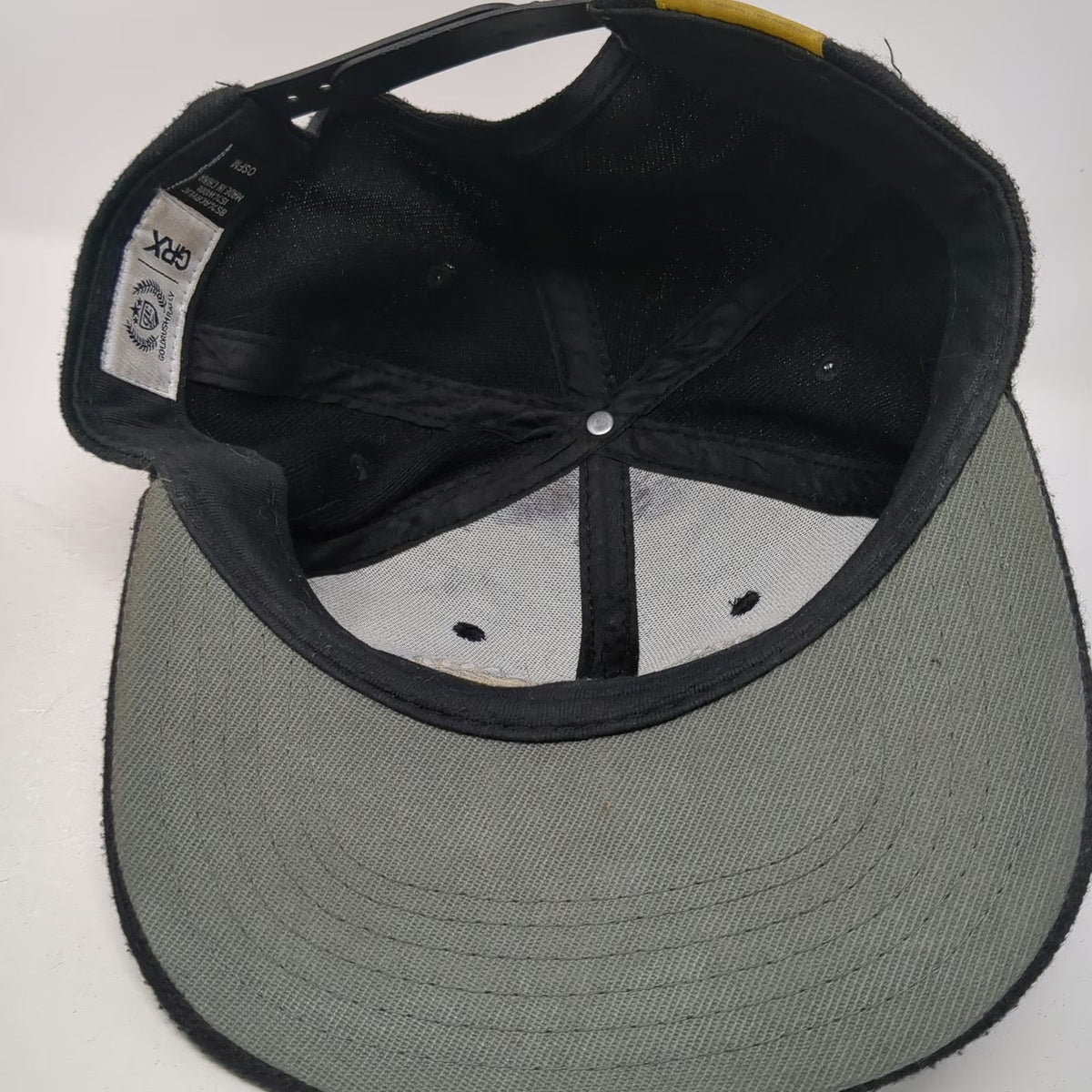 GRX Snapback Black One Size GoldRush Rally Embroidered Shield Laurel Wreath Hat