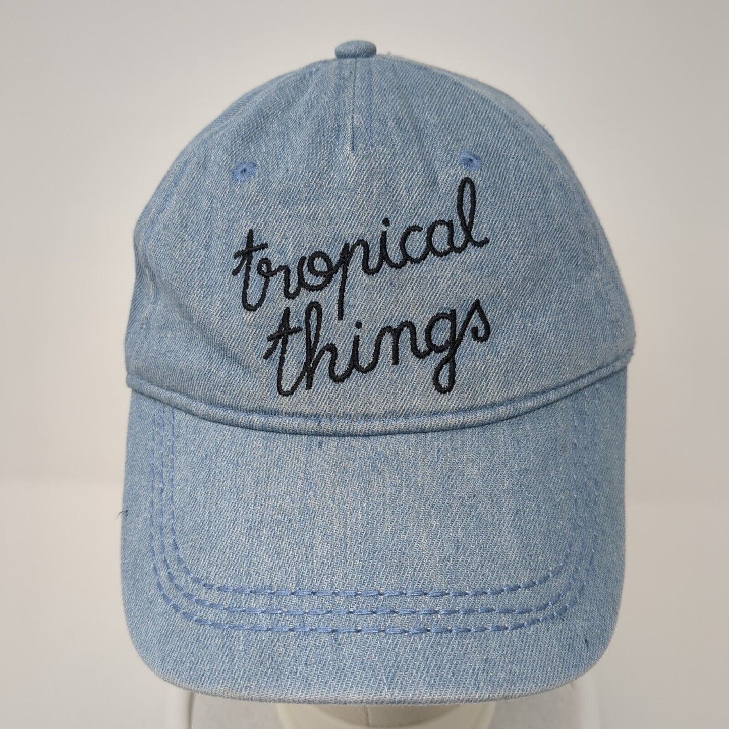 Tropical Things Strapback Hat Blue One Size Adjustable Embroidered Roxy