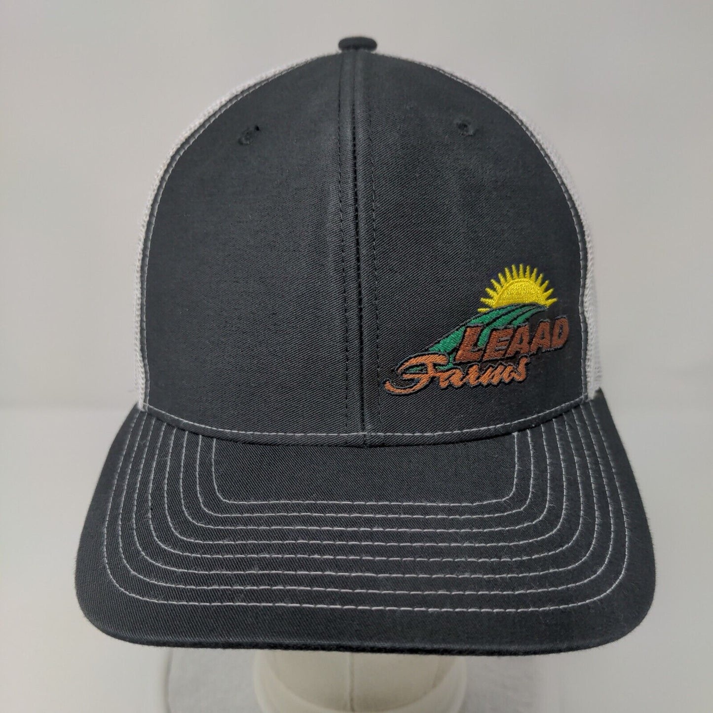 LEAAD Farms Snapback Mesh Back Trucker Hat Black OSFA Embroidered
