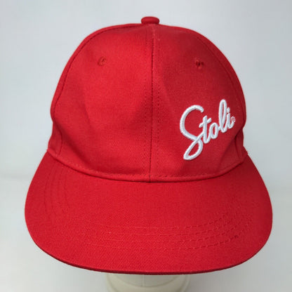 Stoli Men's Snapback Hat Red Adjustable Embroidered Logo 100% Cotton Vodka