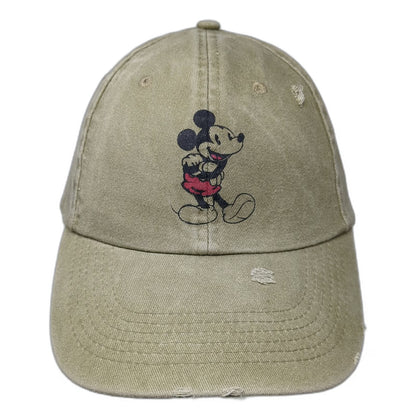 Disney Baseball Cap Green One Size Mickey Mouse Embroidered Slideback Cotton Hat