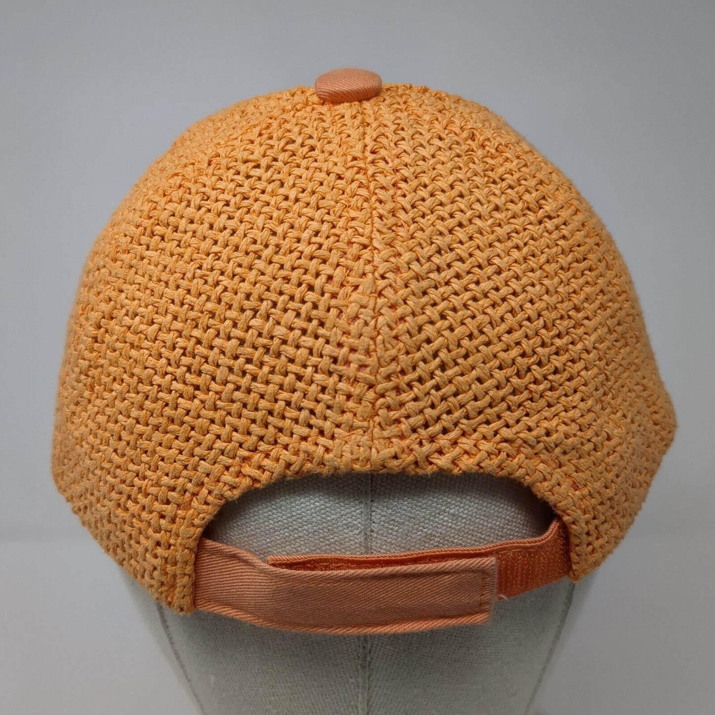 Unbranded Strapback Straw Hat Orange OSFA Adjustable Breathable 6 Panel Blank